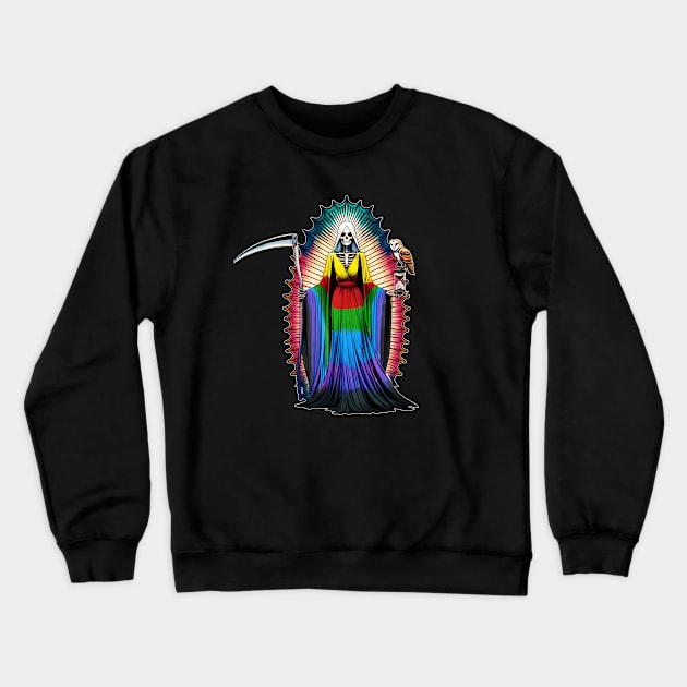 Santa Muerte of the Seven Powers - Santa Muerte de las Siete Potencias Crewneck Sweatshirt by tracydixon